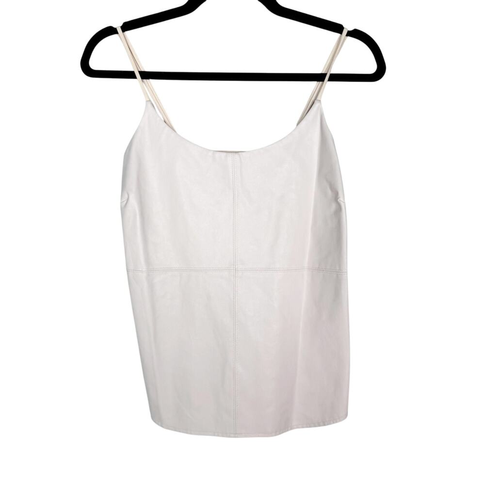 David Lerner Womens Small Light Pink Faux Leather Camisole Tank Top Mixed Media